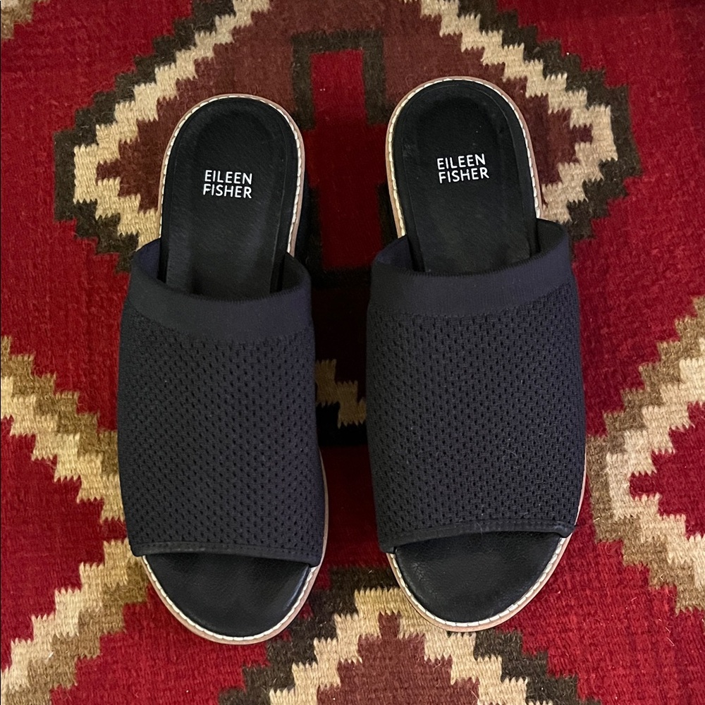 Eileen Fisher Telly Knit Wedge Slide Sandals